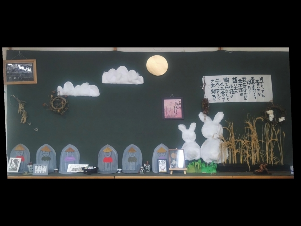 お月見の壁面飾り